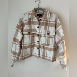 Love Tree Women's Tan Plaid Jacket
